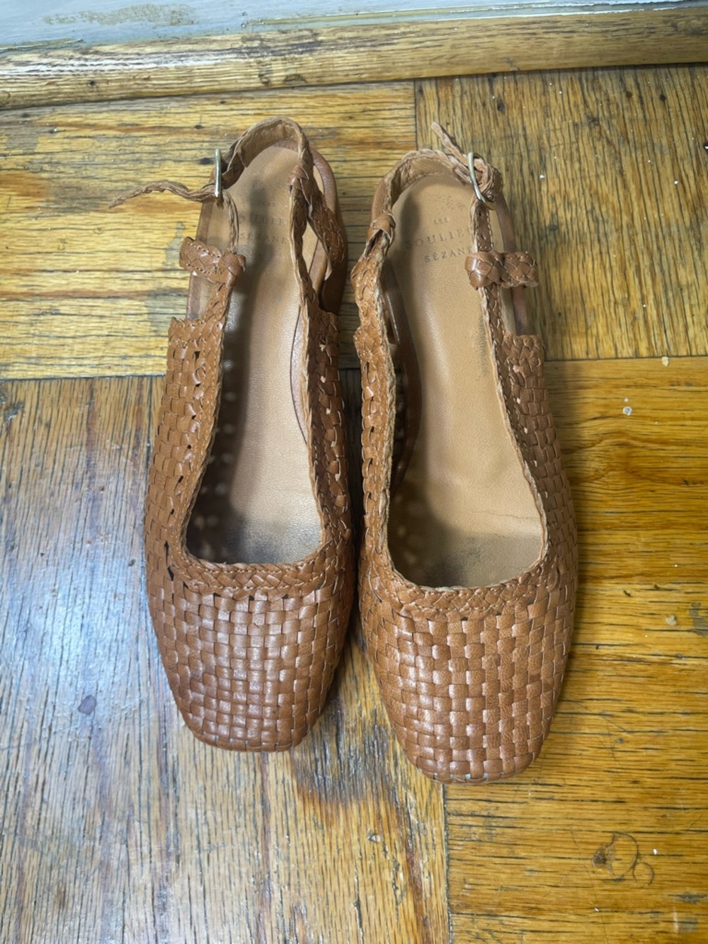 Sezane Paula Babies Woven Slingback Heels
